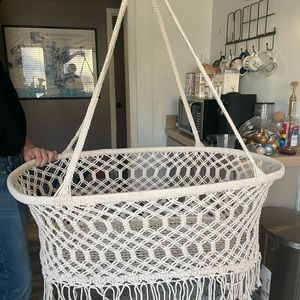 Hanging macramé bassinet brand new never hung up just forgot